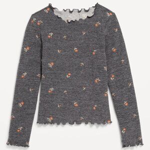 6/7 Old Navy Plush Long-Sleeve Lettuce-Edge T-Shirt
